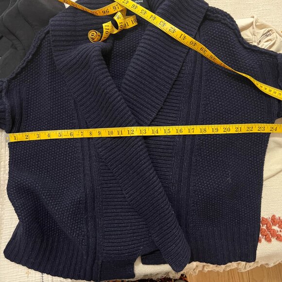 Zadig & Voltaire Navy Mystic AZ Cardigan with Red Stripe XS/S Oversized - Picture 9 of 11